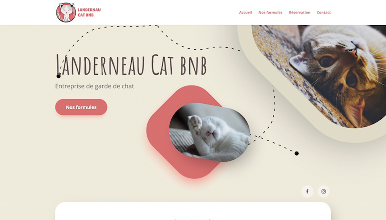 Page d’accueil du site Landerneau Cat BNB