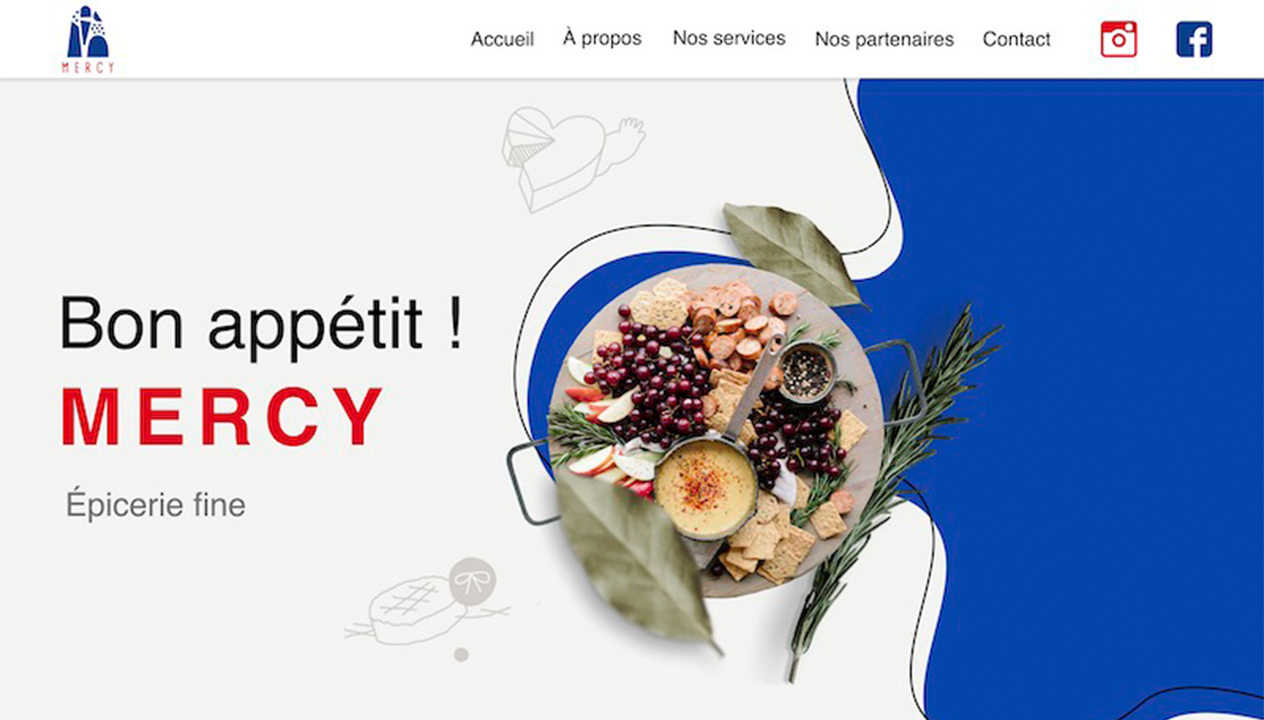Page d’accueil du site Mercy