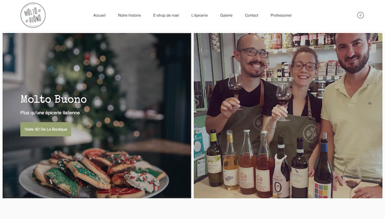Page d’accueil du site Molto Buono